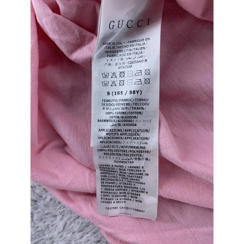 Gucci X Doraemon Shirt Mens Small Pink Made in Italy Anime Designer Tee Cartoon